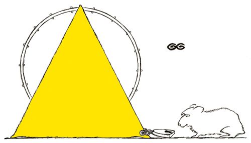 Clamped hamster wheel.