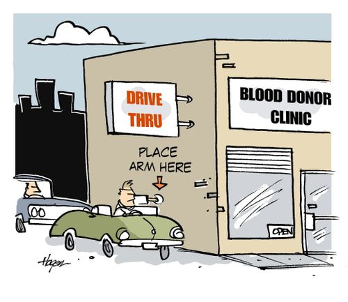 Drive Thru Blood Donor Clinic.