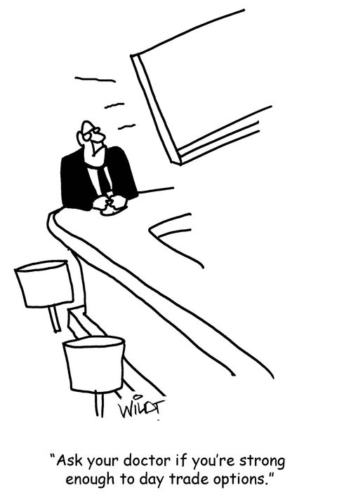 "Ask your doctor if you're strong enough to day trade options."