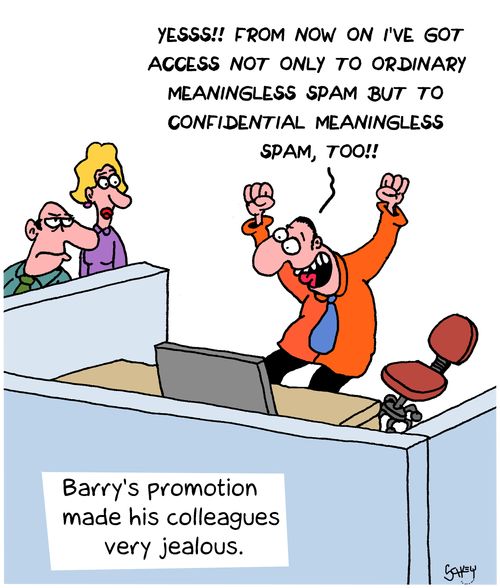 Barry's promotion made his colleagues very jealous.