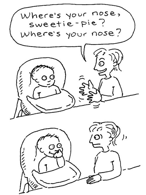 "Where's your nose?"
