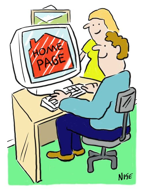 Home page on a computer