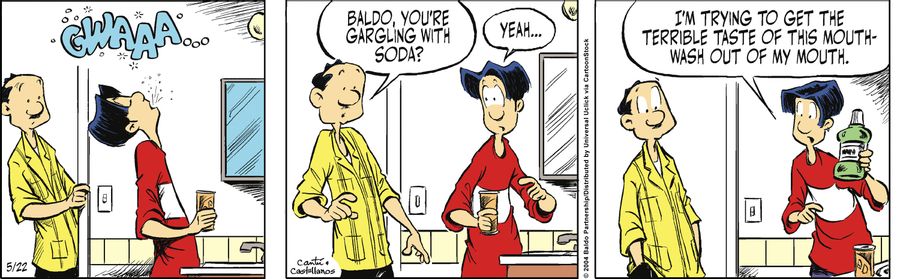 "I'm trying to get the terrible taste of this mouthwash out of my mouth."