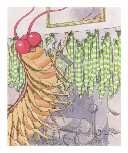 Bug hanging up stockings