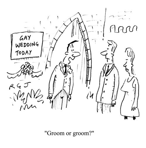 Gay wedding - 'Groom or groom?'