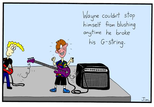 "Wayne couldn't stop himself from blushing anytime he broke his G-string."