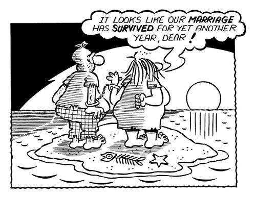 'It looks like our marriage has survived for yet another year, Dear!'