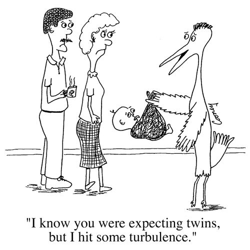 'I know you were expecting twins, but I hit some turbulence'