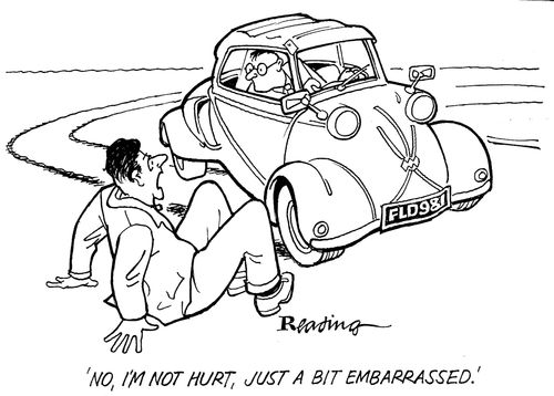 'No I'm not hurt, just a bit embarrassed.'
