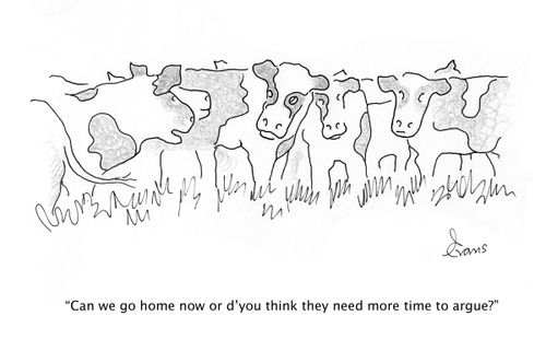 'Can we go home now or d'you think they need more time to argue?'