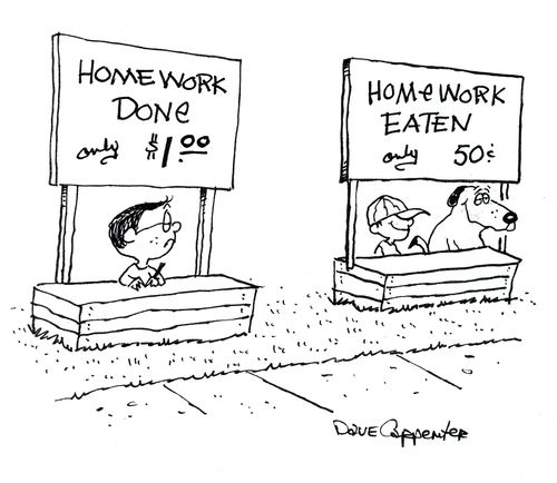 Homework Done and Homework Eaten Stands.