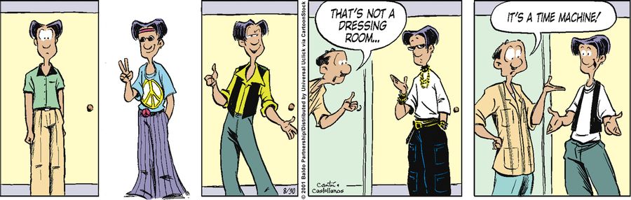 "That's not a dressing room...it's a time machine!"