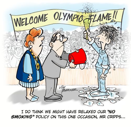 'I do think we might have relaxed our 'No Smoking' policy on this one occasion, Mr. Crips. . .'