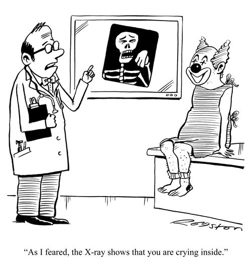 'As I feared, the X-ray shows that you are crying inside.'