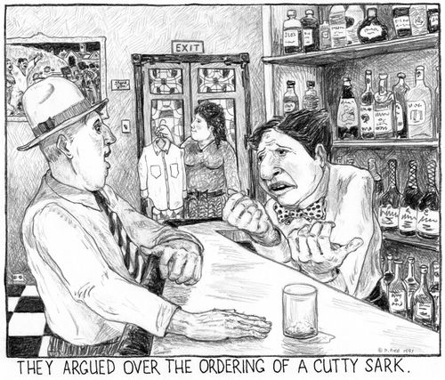 'They argued over the ordering of a cutty sark.'