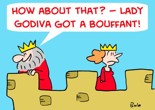 'How about that? -- Lady Godiva got a bouffant!'
