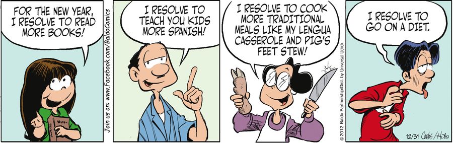 "I resolve to cook more traditional meals like my lengua casserole and pig's feet stew!"