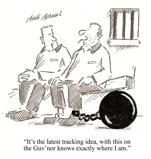 "It's the latest tracking idea, with this on the Guv'nor knows exactly where I am."