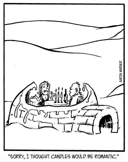 'Sorry, I thought candles would be romantic.'