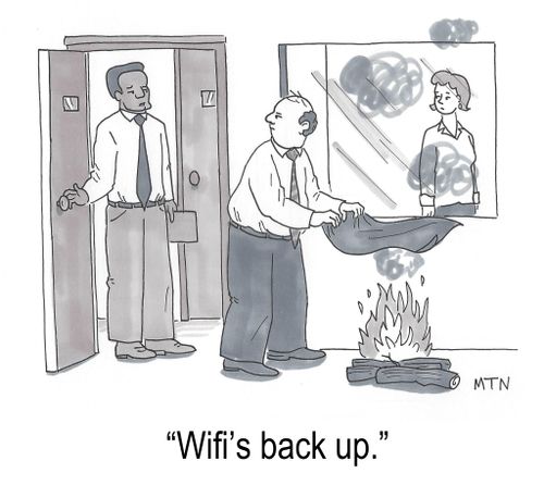 "Wifi's back up."