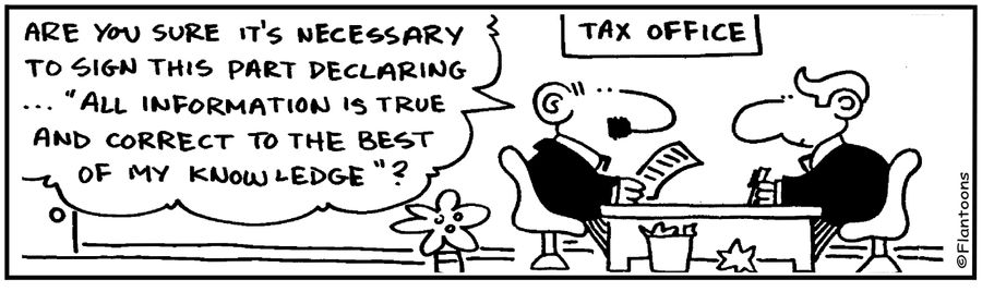 In the tax office.