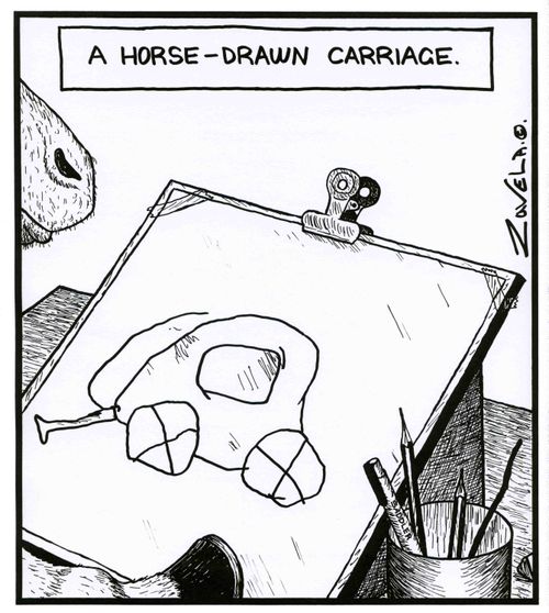 A horse-drawn carriage.