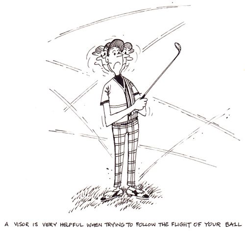A visor is very helpful when trying to follow the flight of your ball.