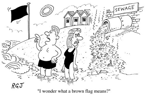 "I wonder what a brown flag means?"