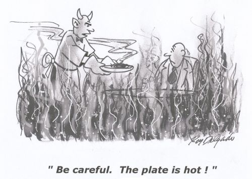 'Be careful. The plate is hot!'