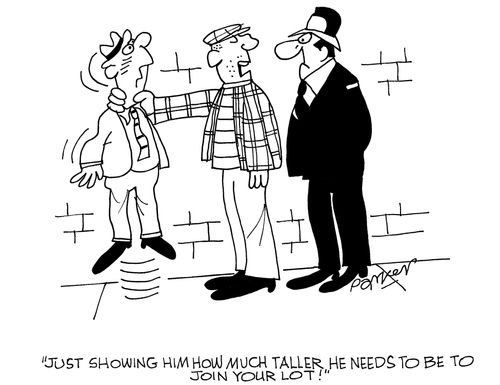 'Just showing him how much taller he needs to be to join your lot!'