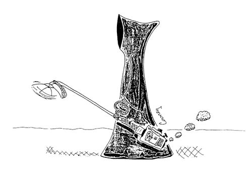 Death with a strimmer (weed whacker)