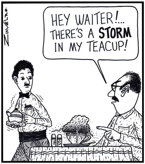 Customer: 'Hey Waiter! There's a STORM in my teacup!'