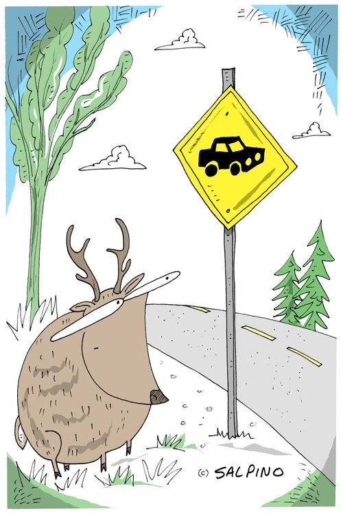 Car Crossing Sign
