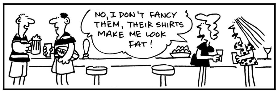 'No, I don't like them, their shirts make me look fat.'