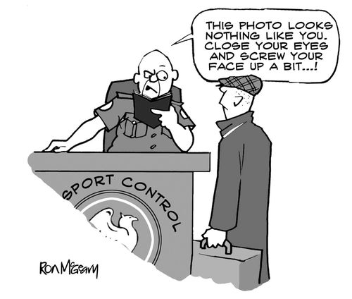 'This photo looks nothing like you. Close your eyes and screw your face up a bit...!'