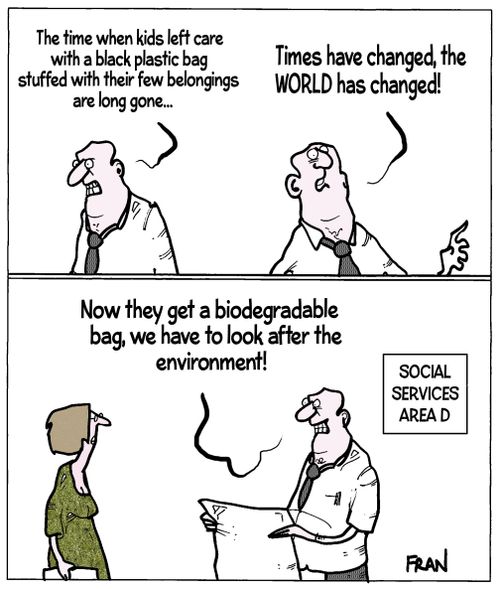 "The time when kids left care with a black plastic bag stuffed with their few belongings are long gone..."