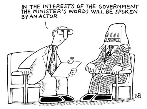 Minister's word will be spoken by an actor