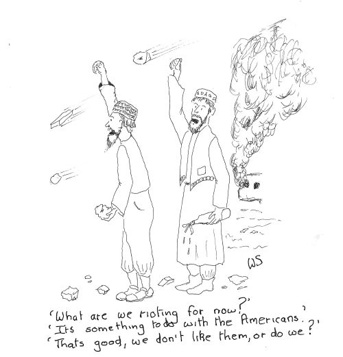 'What are we rioting for now?'