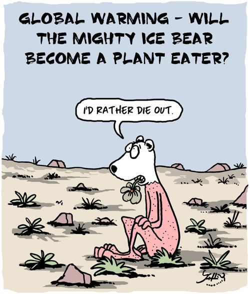 Global Warming - Will the mighty ice bear become a plant eater?