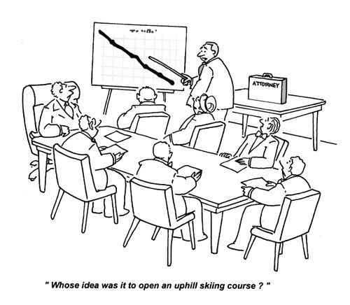 'Whose idea was it to open an uphill skiing course?'