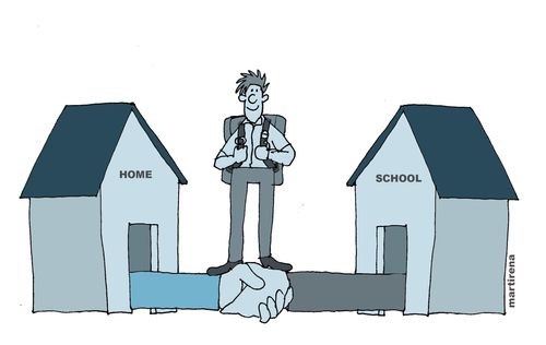 Links between home and school.