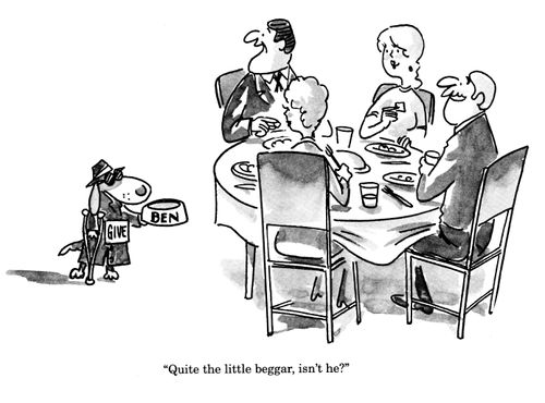 'Quite the little beggar, isn't he?'