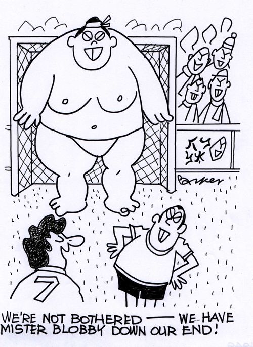 "We're not bothered-we have Mr.Blobby down our end!"