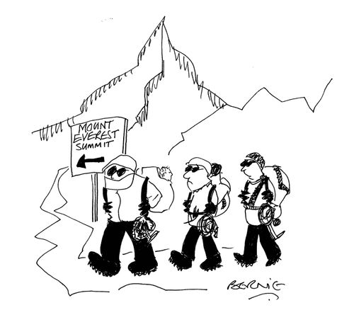 Climbing Mount Everest.