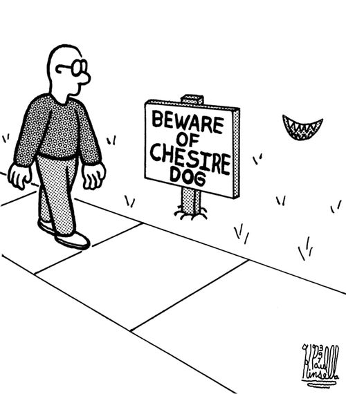 Beware of chesire dog.