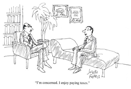 'I'm concerned. I enjoy paying taxes.'