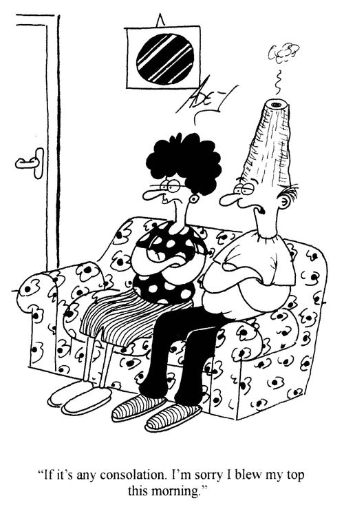 'If it's any consolation, I'm sorry I blew my top this morning.'