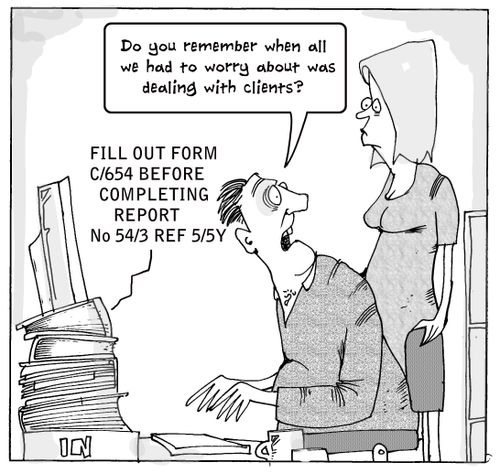 "Do you remember when ALL we had to worry about was dealing with clients?"
