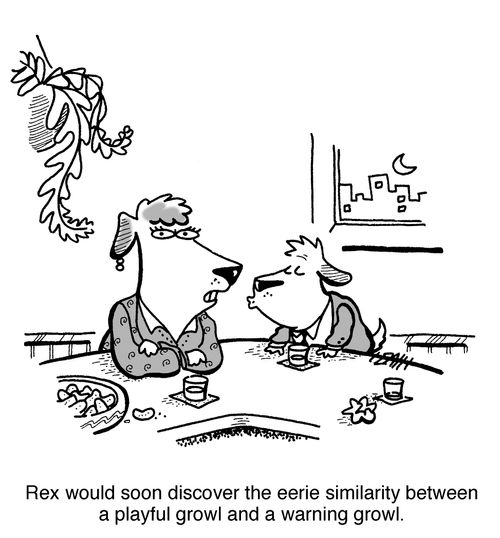 Rex would soon discover the eerie similarity between a playful growl and a warning growl.