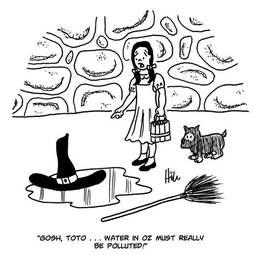 "Gosh, Toto....water in OZ must really be polluted!"